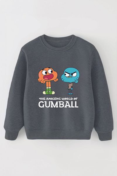 ŞAPKAKİDS Специален дизайн Детски суичър с щампа Gumball 11053