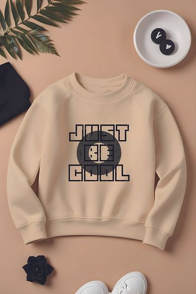ŞAPKAKİDS Специален дизайн Just Be Cool Oversize детски суитшърт 12245