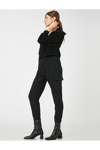 Koton Schwarze Jogginghose für Herren 3WAM40108NK