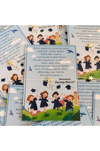 SüslüDavet Hello to School Gift Bracelet 50Pcs