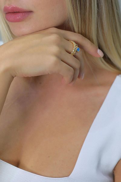Modex Gold Evil Eye Chain Model Ring