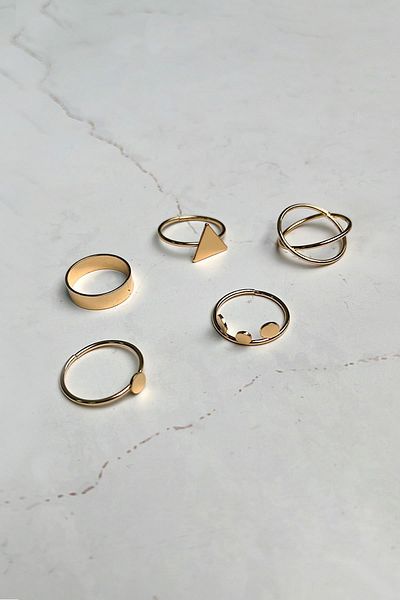 Modex Gold Color Multiple Ring Set