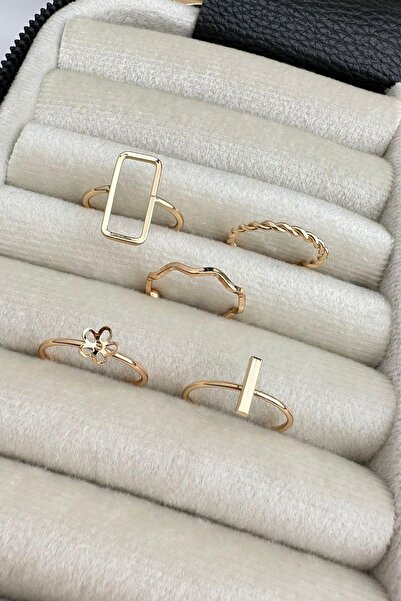 Modex مجموعة خواتم متعددة باللون الذهبي