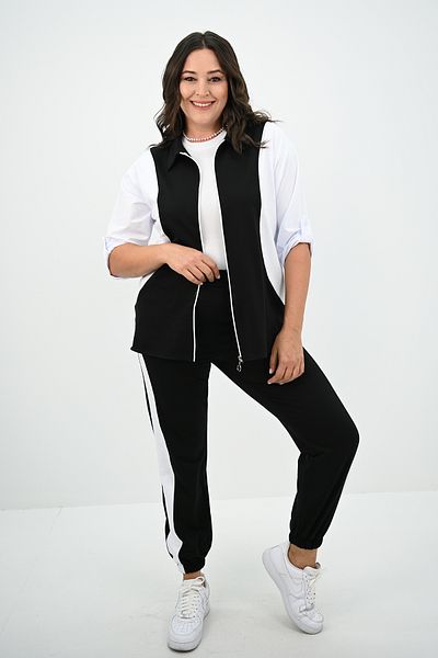 Koza Butik Комплект анцуг с яка с цип и голям размер - 8141-25