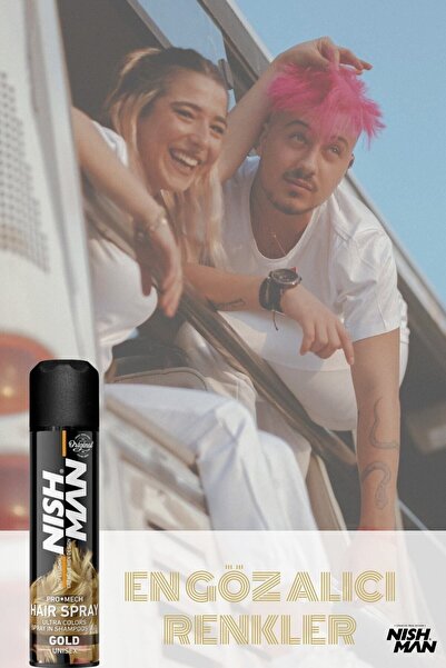 NISHMAN Renkli Saç Spreyi - Gold 150 ml