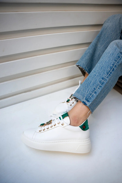 LAMİNTA Winx Green Carpet Sole 4cm Sports Shoes - Charm Detailed