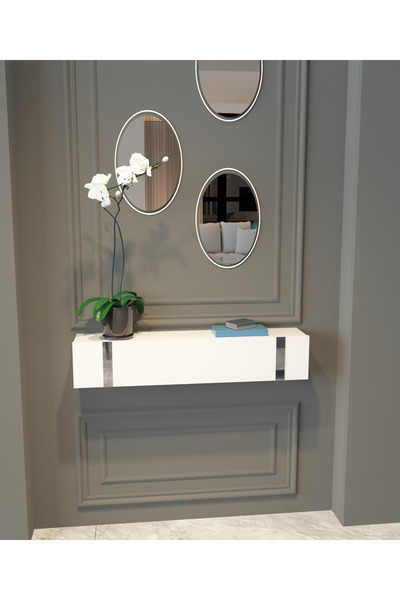 MOBİLYA GEZEGENİ MOBİLYA GEZEGENİ SLYVESTER DRESUAR 90 CM BEYAZ-GÜMÜŞ