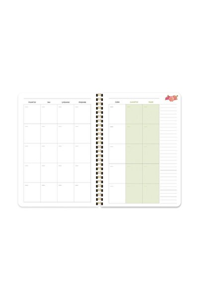 KESKİN COLOR Keskin Color A5 Sert Kapak Spr.Tarihsiz Haftalık Ajanda - İlkbahar