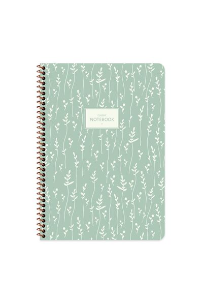 KESKİN COLOR 16.5x22.5 Çizgili Defter Pastel Flora - Yeşil