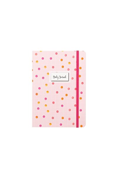 KESKİN COLOR دفتر ملاحظات يومي مخطط مقاس 14x20 - وردي