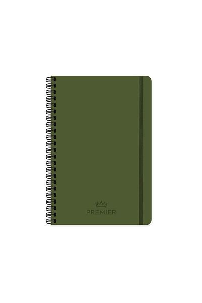 KESKİN COLOR دفتر ملاحظات بريميير حلزوني مقاس 17x24 - كاكي