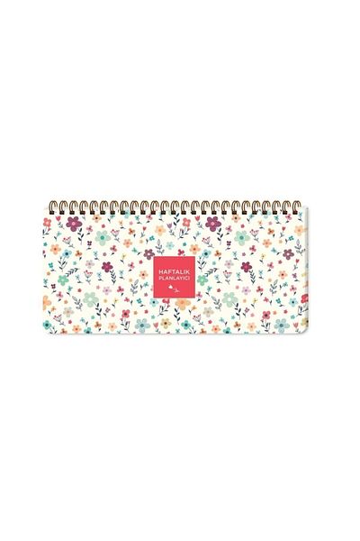 KESKİN COLOR Εβδομαδιαίο Planner 13x27 - Cream Flower
