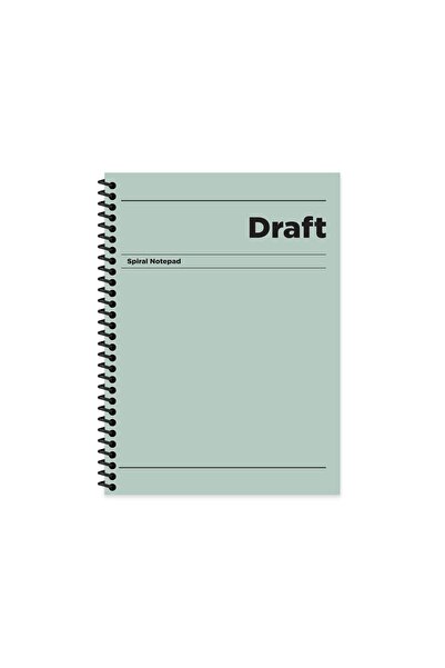 KESKİN COLOR Çizgili Sert Kapak Spiralli Draft Defter Yeşil 17x24