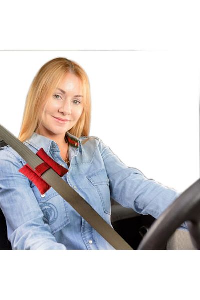 Bundera Support Seat Belt Support Pillow Red Adjustable Chest Travel Pillow
