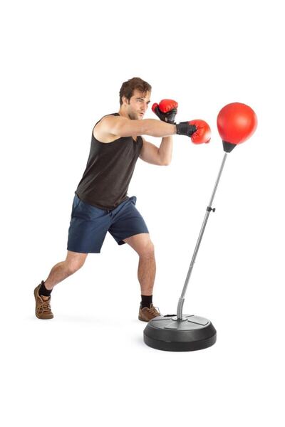 Triathlon T-146 Boks Standı / Punching Ball Seti (Eldiven + Pompa) / 120 - 150 cm Kademeli Yükseklik Ayarı