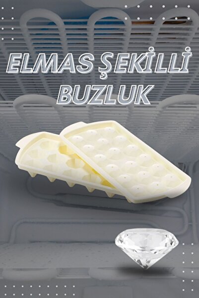 Genel Markalar Qlux 203 Elmas Şekilli Buzluk, Buz Kalıbı 10 x 10 Plastik