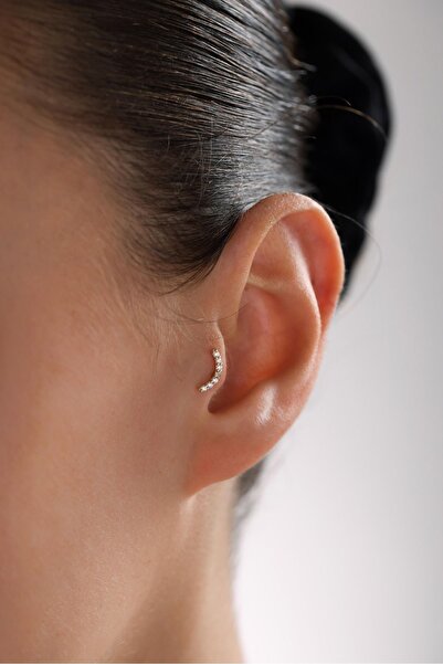 Gianfranco 14 Ayar Altın Taşlı Yay C Tragus Küpe
