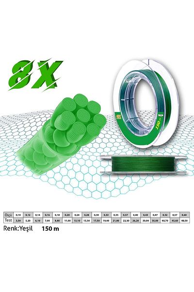 MERCAN MİSİNA Mercan Platinum Pe 8x Braid Thread 300 M Green Spool Fish Tape