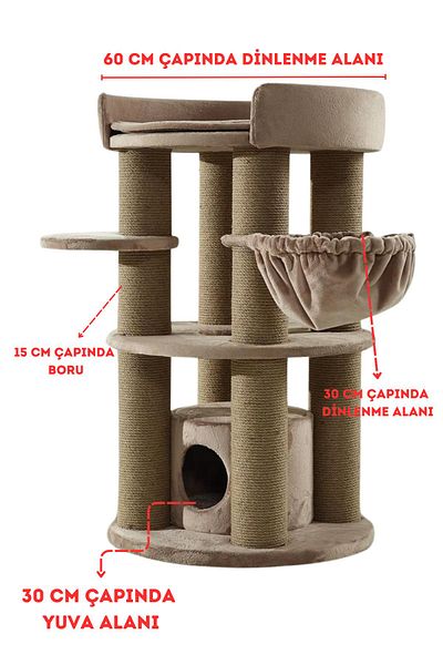 Pet Dreams Cosmo Luxury Cat Tree - Scratching and Resting Features