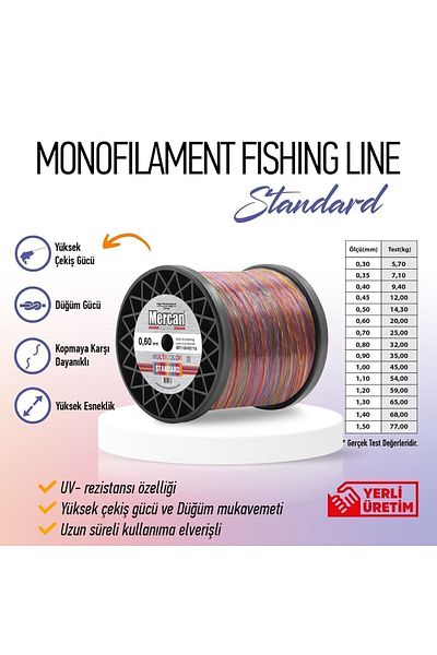 Mercan Standard Multicolor 1 kg Coil Fishing Line