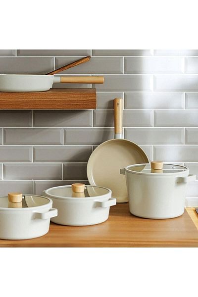 NEOFLAM Fika 8 Piece Aluminum Cast Pot Pan Set