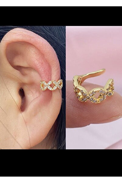 Arescollection kararmaz zirkon taşlı earcuff sıkıştırmalı kıkırdak conch orbital delik gerektirmeyen küpe