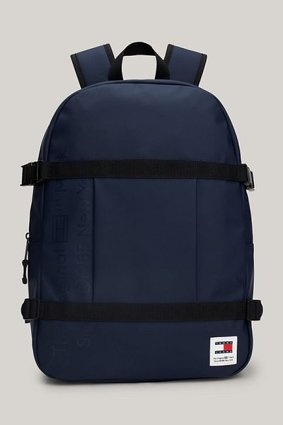 Tommy Hilfiger Navy BlueUnisexLeather Backpack - Brand Logo, Casual Use, Am0am11961-c1