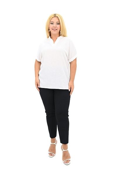 Koza Butik High Waist Women's Large Size Trousers - 208 0017-25