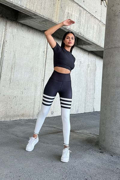 4upower White Sock Patterned Women's Tights