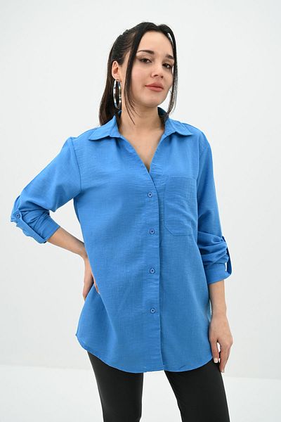 Koza Butik Cămașă de damă cu buzunar de in 1732-24