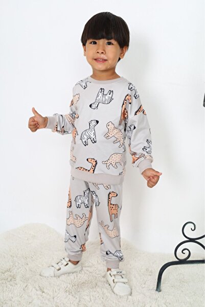 My Kids Wear Boy's Winter Cartoon Patterned Set