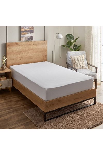 Home Box Haven Geta 200TC Percale Twin Fitted Sheet - 120x200+33 cm