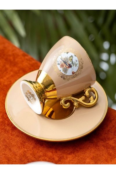 ACAR Marquise 6-Person Porcelain Coffee Cup Set - 90 ml