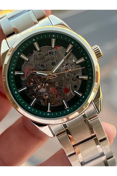 FERRO 3 Atm Waterproof Automatic Mechanism Men's Wristwatch - 2 Years Warranty, Steel Band Efm.40106.B6