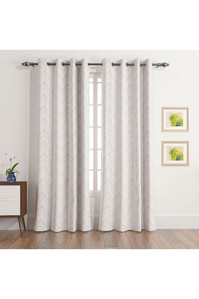 Home Box Ron 2-Piece Safari Print Cotton Curtain Set - 140x240 cm