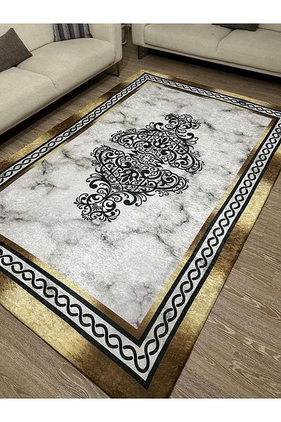 MODKLAS Digital Printed Sponge Free Carpet Cover - Elastic and Washable - 6m2 200x300 Cm