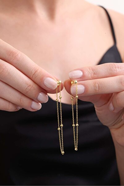 Silvano Jewelry 925 Ayar Gümüş Zincirli Toplu Küpe