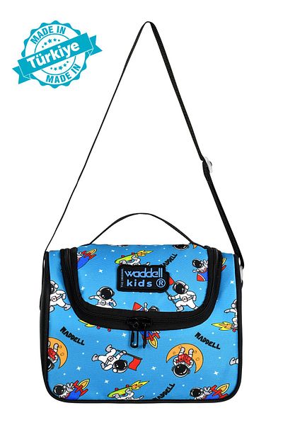 Niss Store Cutie termică pentru prânz cu model spațial Waddell Black Astronaut cu licență RoyalGlow