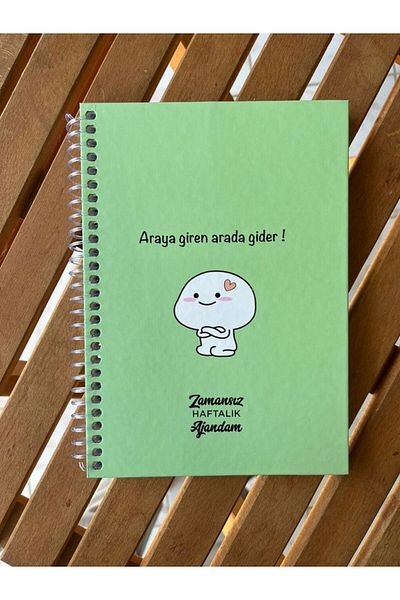 EyER Shoping Green Timeless Weekly Planner - Σκληρό εξώφυλλο με αυτοκόλλητο σπείρα