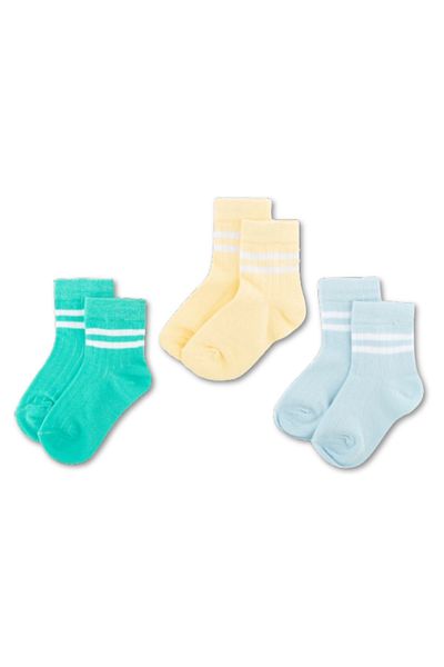 Novibaby Детски чорапи унисекс от 3 части - бели, черни, розови, памучни ученически чорапи