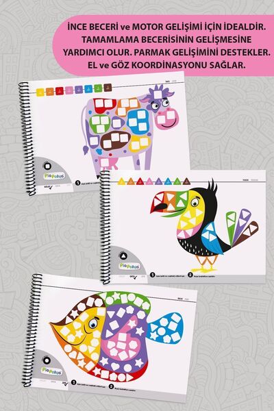 piapolya 8 Shapes| 8 Colors| 2 Sets of Labels, Shape Label Book and Labels| Preschool Notebook