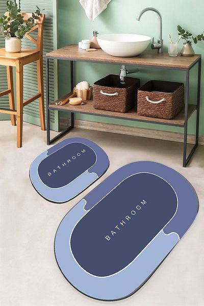 Chilai Home Skylife 2-Piece Bathroom Set: Rug and Mat