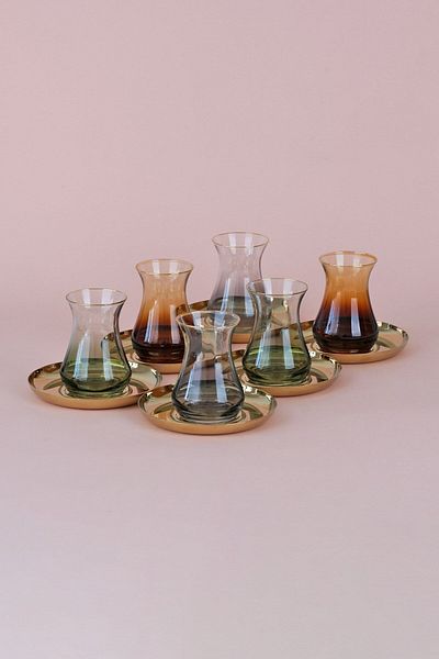 Glore Alya Asorti Gold Gilt Tea Set