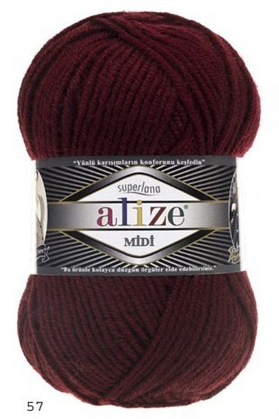 Alize Süperlana Midi 57 Claret Red Πλεκτό Σχοινί