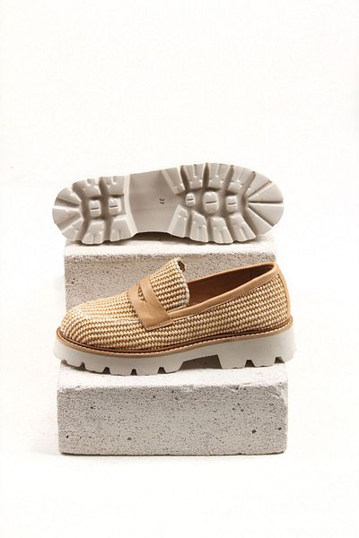 Gusse Olivia Beige Women's Loafer Shoes