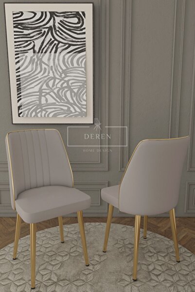 DEREN HOME Marla Serisi 1 Adet Açık Gri Silinebilir Baby Face Kumaş Sandalye ...