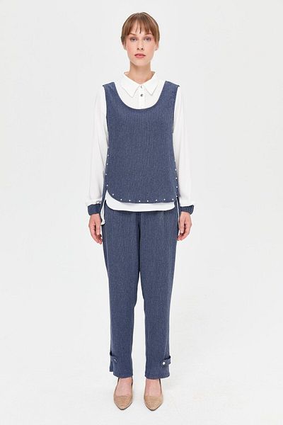 Esswaap Σετ παντελονιών Indigo Retro Textured Triple