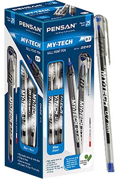 Pensan My-tech Ballpoint Pen 0.7 Mm Blue 25 Pieces