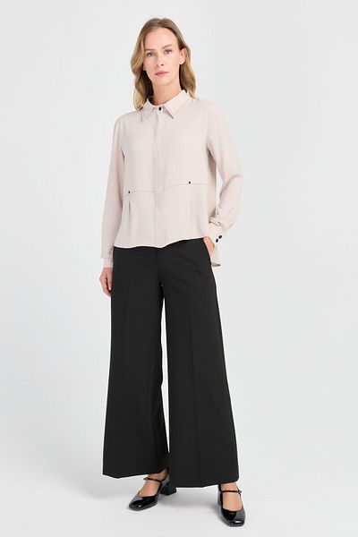 Esswaap Black Palazzo Cut Trousers