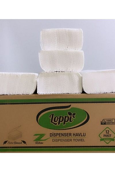 ZERYA PLASTİK Loppi Z - 4 Packs of 200 800 Pieces Folding Dispenser, Paper Towels and Napkins